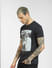 Black Graphic Print Crew Neck T-shirt_398235+3