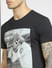 Black Graphic Print Crew Neck T-shirt_398235+5