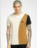 Brown Colourblocked Crew Neck T-shirt_398236+2