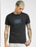 Black Logo Print Crew Neck T-shirt_398241+2