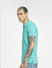 Green Striped Polo Neck T-shirt_398251+3