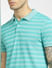 Green Striped Polo Neck T-shirt_398251+5