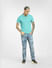 Green Striped Polo Neck T-shirt_398251+6