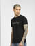 Black Embellished Print T-shirt_398252+3