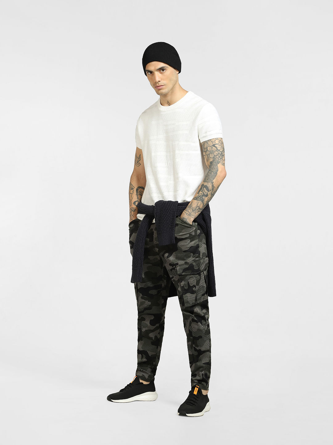Buy BEING HUMAN White Printed Cotton Regular Fit Men's Track Pants |  Shoppers Stop