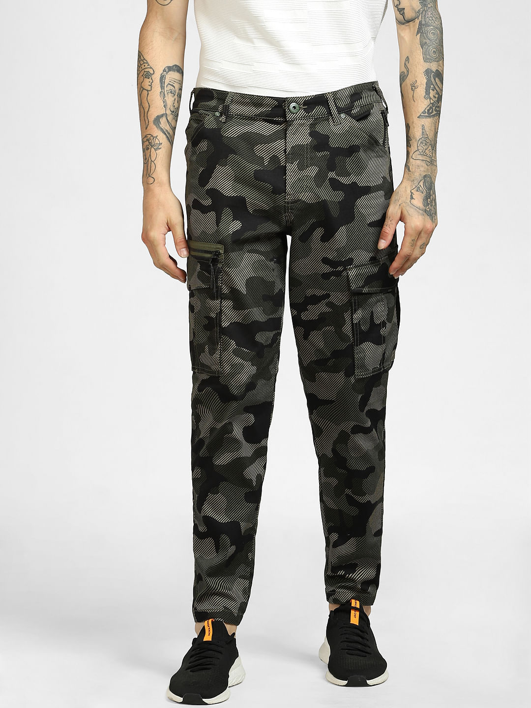 YYDGH Womens Camouflage Cargo Pants Baggy Camo Print Wide Leg Trousers Army  Fatigue Pants Khaki M - Walmart.com