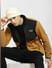 Brown Colourblocked Fleece Jacket_398203+1