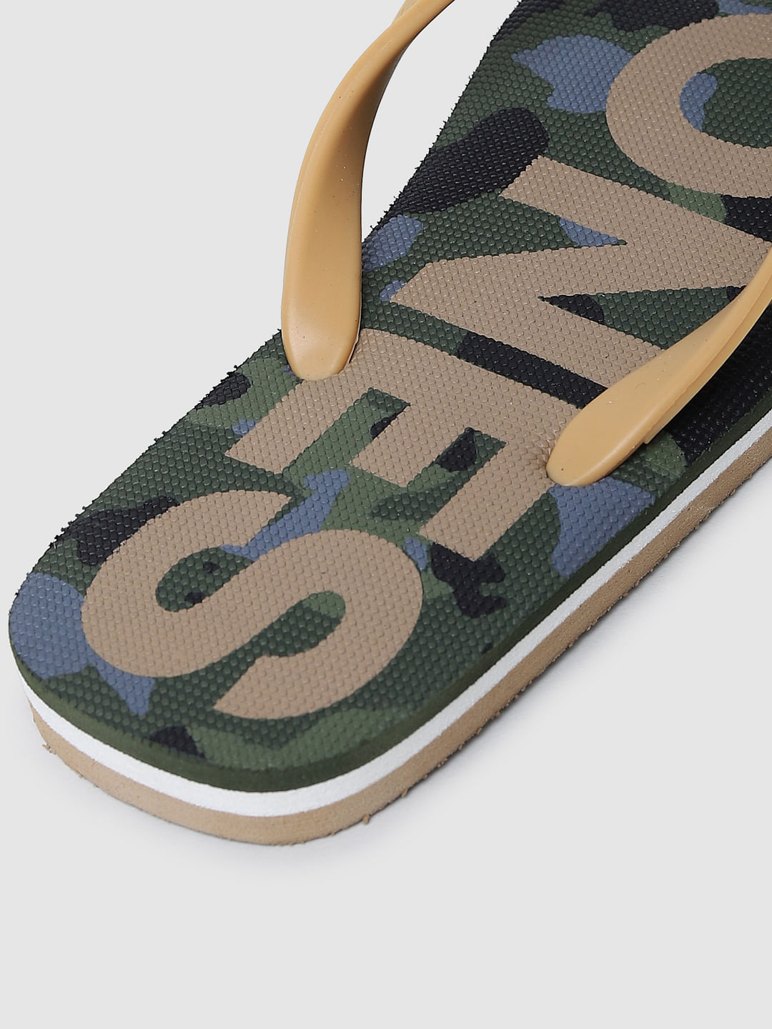 Buy Green Camo Print Flip Flops for Men