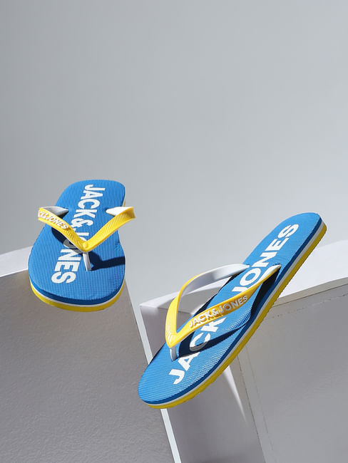 Blue Colourblocked Flip Flops