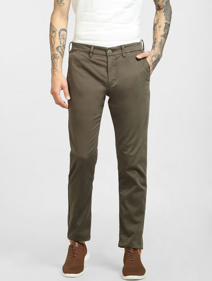 Green Mid Rise Chinos