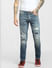 Light Blue Low Rise Distressed Slim Jeans_398192+2
