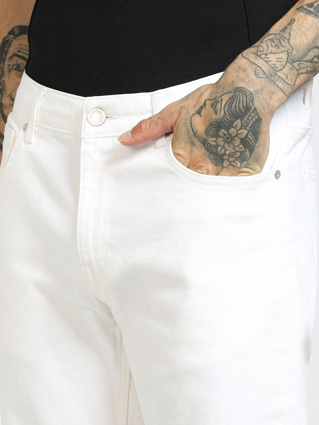 Shop Stylish White Jeans for Men | Perfect for Holi - Myntra