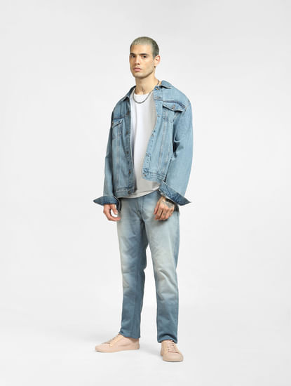 Light Blue Low Rise Washed Slim Jeans