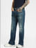 Blue High Rise Distressed Bootcut Jeans_398201+3