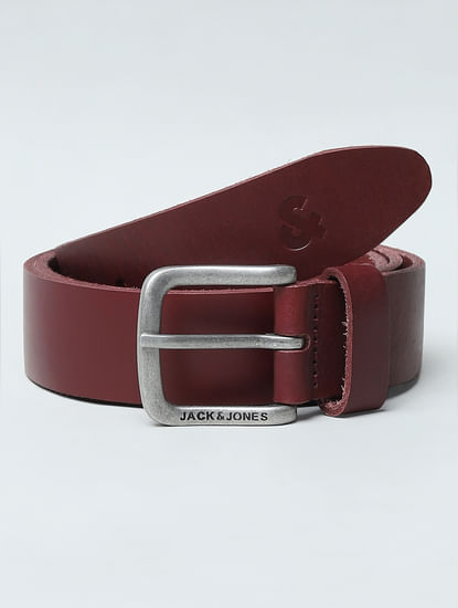 Maroon Leather Belt