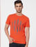 Orange Graphic Crew Neck T-shirt_394568+2