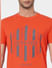 Orange Graphic Crew Neck T-shirt_394568+5