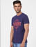 Blue Graphic Crew Neck T-shirt_394569+3