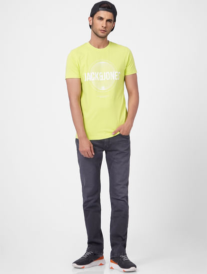 Yellow Graphic Crew Neck T-shirt