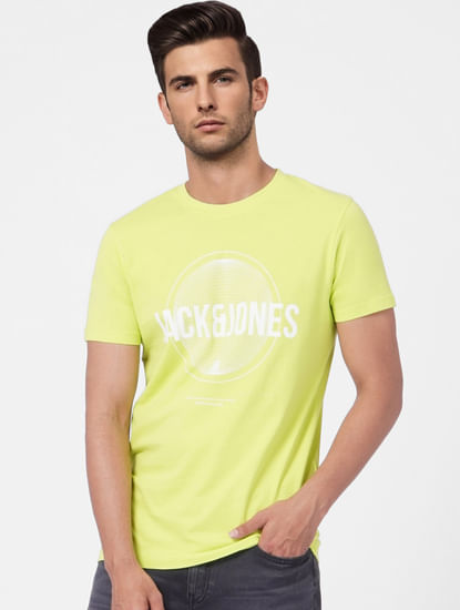 Yellow Graphic Crew Neck T-shirt
