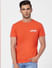 Orange Crew Neck T-shirt_394572+2