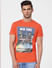 Orange Graphic Crew Neck T-shirt_394580+2
