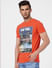 Orange Graphic Crew Neck T-shirt_394580+3
