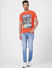 Orange Graphic Crew Neck T-shirt_394580+6