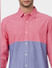Red Colourblocked Full Sleeves Shirt_394583+5
