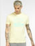 Yellow Graphic Print Crew Neck T-shirt_394593+2