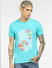 Blue Graphic Print Crew Neck T-shirt_394594+2