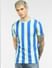 Blue Striped Crew Neck T-shirt_394595+2