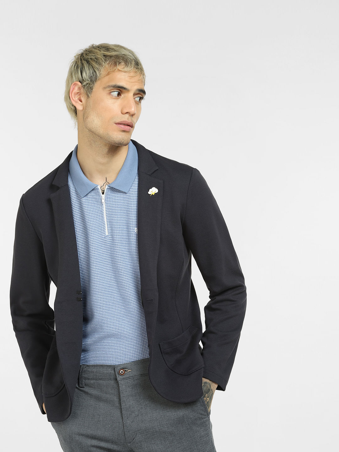 blazer with polo neck t shirt