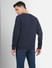 Navy Blue Logo Print Sweatshirt_402812+4