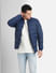 Navy Blue Quilted Bomber Jacket_402816+2