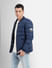 Navy Blue Quilted Bomber Jacket_402816+3