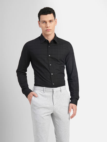 Black Check Full Sleeves Shirt