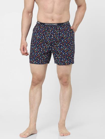 Navy Blue All Over Print Boxers