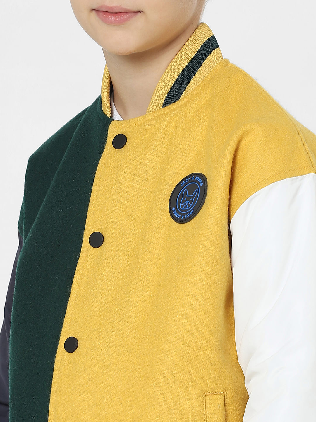 Boys Yellow Colourblocked Jacket 224768601