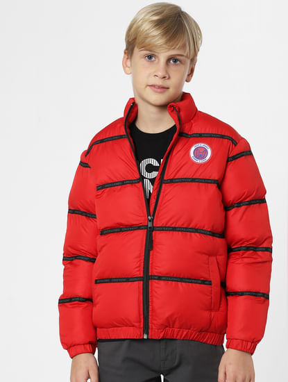 Boys Red Puffer Jacket