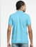 Blue Logo Print Polo Neck T-shirt_407022+4