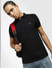 Black Logo Print Polo Neck T-shirt_407023+1