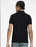 Black Logo Print Polo Neck T-shirt_407023+4