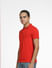 Red Logo Print Polo Neck T-shirt_407024+3