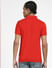 Red Logo Print Polo Neck T-shirt
