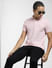 Light Pink Logo Print Polo Neck T-shirt_407027+1