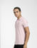 Light Pink Logo Print Polo Neck T-shirt_407027+3