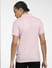 Light Pink Logo Print Polo Neck T-shirt_407027+4