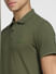 Green Logo Print Polo Neck T-shirt_407028+5