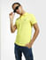Yellow Logo Print Polo Neck T-shirt_407029+1